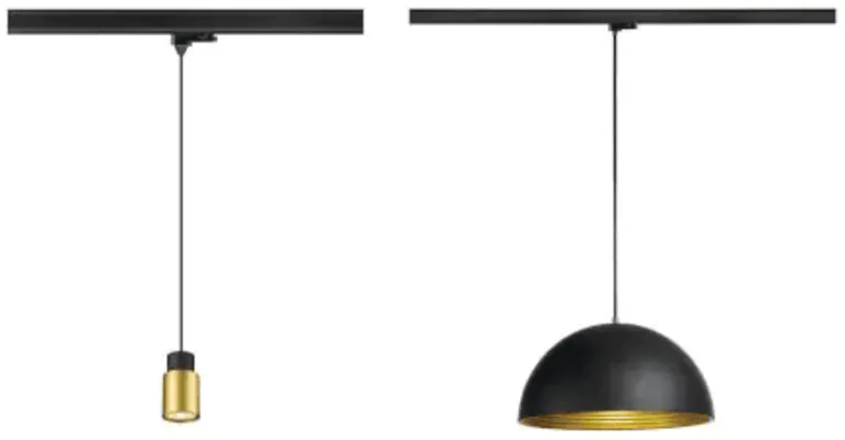 3-fas skena spotlights pendellampor