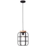 Brilliant Gwen Pendellampa Metall Trä Svart | 250mm - Passande för 1x E27