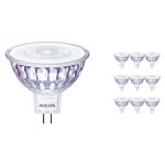 Flerpack 10x Philips Master Value LED Spot GU5.3 MR16 7.5W 630lm 60D - 930 Varm Vit | Bästa färgåtergivning - Dimbar - Ersättare 50W