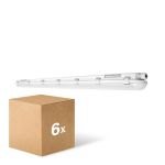 Flerpack 6x Ledvance LED Allmänbruksarmatur Vattentät Fukttät 46W 6400lm - 865 Dagsljus | 150cm
