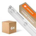 Flerpack 6x Ledvance LED Allmänbruksarmatur Vattentät Fukttät 26W 3500lm - 840 Kallvit | 150cm