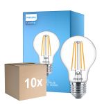 Flerpack 10x Philips Corepro LED Lampa E27 Päron Klar 8.5W 1055lm - 840 Kallvit | Ersättare 75W