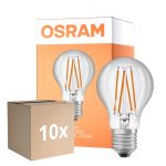 Flerpack 10x Osram Led Star Classic LED E27 Päron Filament Klar 4.9W 470lm - 827 Extra Varm Vit | Ljussensor