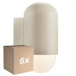 Flerpack 6x Nordlux Heka Vägglampa Aluminium Sanded |IP54 - Passande för E27
