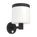 Eglo Vägglampa Pantete Solar Svart 7W 790lm - 830 Varm Vit | IP65 - Rörelsesensor