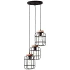 Brilliant Gwen Pendellampa Metall Trä Svart | 420mm - Passande för 3x E27