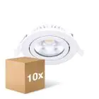 Flerpack 10x Noxion LED Lutningsbar Slim Spot Vit 6W 550lm - 930 Varm Vit | Utskärning   75mm - IP54 - Bästa färgåtergivning 