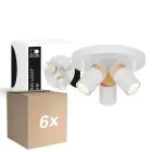 Flerpack 6x D'Lite Taklampa Beitem Matt Vit FSC Trä | Passande För 3x GU10
