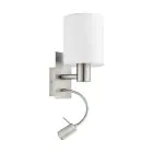 Eglo Vägglampa Pasteri Stål Satin Nickel 40 | IP20 - Inkl. Spot och Exkl. 1x E27